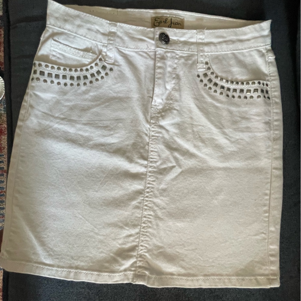 White stud Jean skirt earl jean